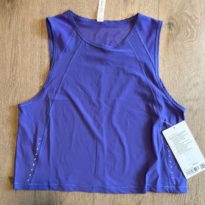 sculpt cropped tank charged indigo size 6 lululemon nwt